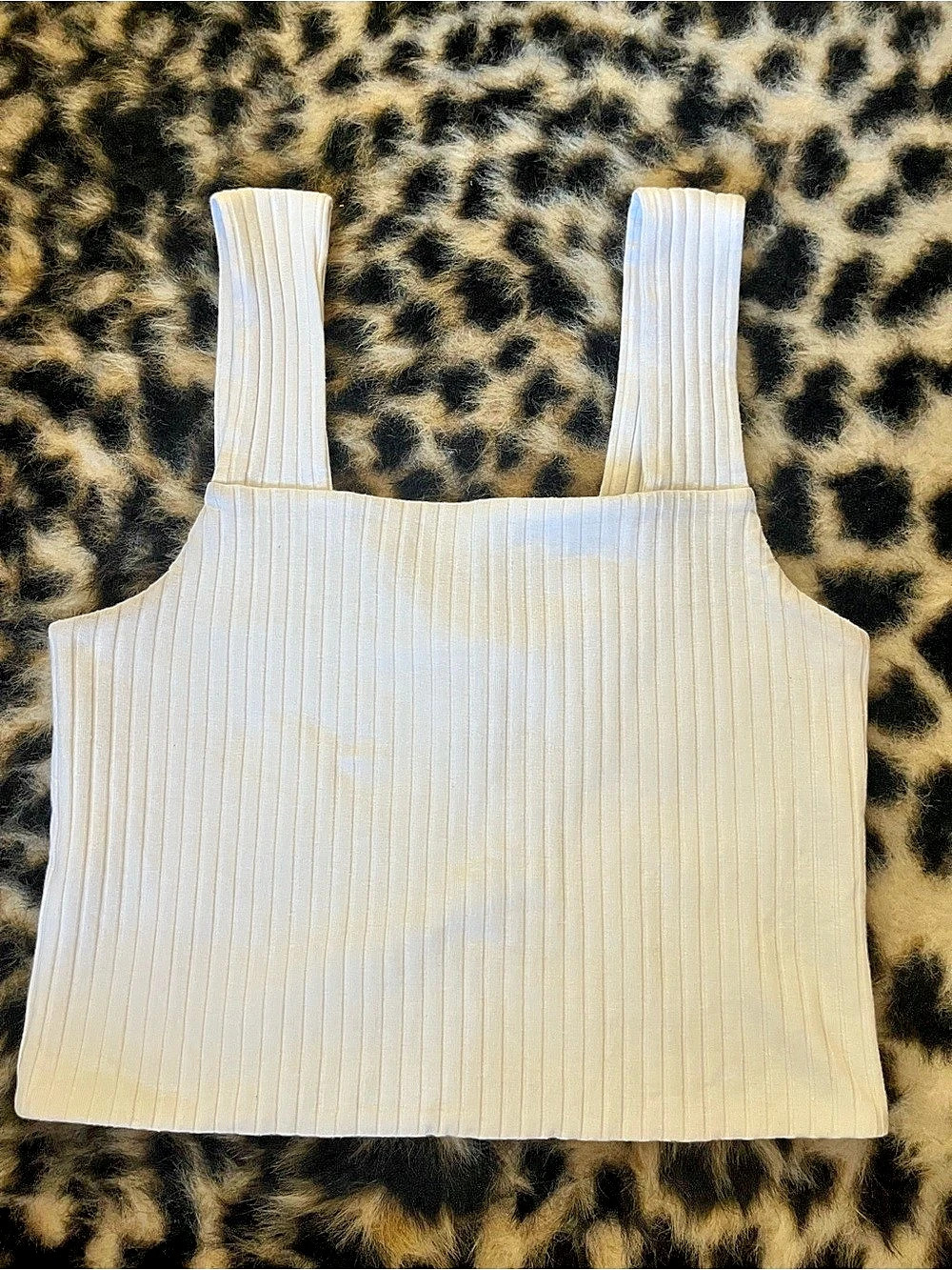 American Eagle Soft & Sexy Rib Square Neck Tank White Small